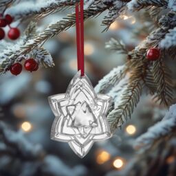 baccarat Noel Plaquette 2018 Crystal Star Annual Christmas Ornament Clear - Size: 1 Pack - thumbnail 3