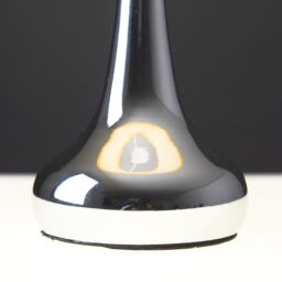 ValueLights Teardrop Pair Fabric Shades Brushed Chrome Touch Table Lamps & Bulbs in Baby Pink - thumbnail 4