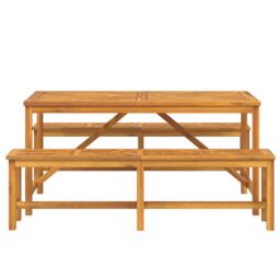 Berkfield Home 3 Piece Garden Dining Set Solid Wood Acacia in Brown - thumbnail 7