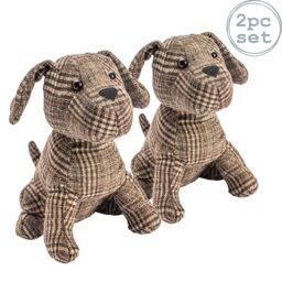 Nicola Spring Milo the Dog Door Stops - 19 x 26.5cm - Brown - Pack of 2 - Size: 19 x 26.5 cm - thumbnail 1