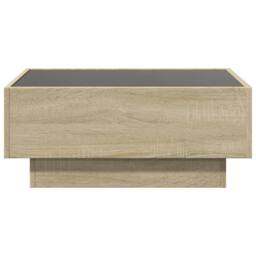 Berkfield Home Coffee Table with LED Sonoma Oak 70x50x30 cm Engineered Wood in Light Tan - Size: 70 x 50 x 30 cm - thumbnail 6