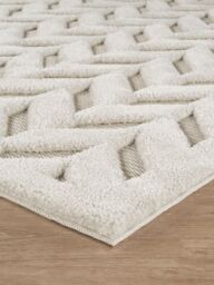 Desire Rugs Freya Living Room Area Rug 3D Embossed Modern Herringbone Design in Cream - Size: 120 cm x 170 cm - thumbnail 5