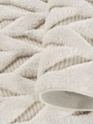 Desire Rugs Freya Living Room Area Rug 3D Embossed Modern Herringbone Design in Cream - Size: 120 cm x 170 cm - thumbnail 4