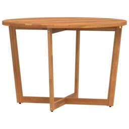 Berkfield Home Garden Dining Table Round √ò110x75 cm Solid Wood Acacia in Brown - Size: 110x75 cm - thumbnail 2