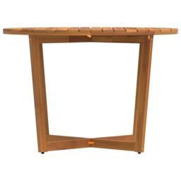 Berkfield Home Garden Dining Table Round √ò110x75 cm Solid Wood Acacia in Brown - Size: 110x75 cm - thumbnail 6