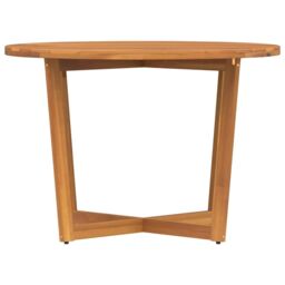 Berkfield Home Garden Dining Table Round √ò110x75 cm Solid Wood Acacia in Brown - Size: 110x75 cm - thumbnail 5