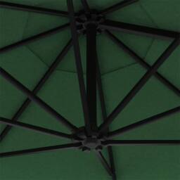 Berkfield Home Elegant Wall-Mounted Parasol with Metal Pole 300 cm Green - thumbnail 7