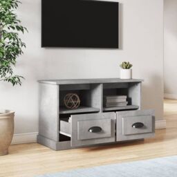 Berkfield Home TV Cabinet Concrete Grey 80x35x50 cm Engineered Wood - Size: 80 x 35 x 50 cm - thumbnail 3
