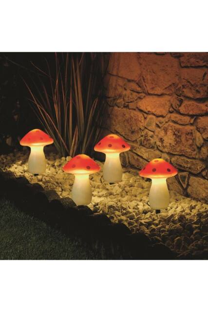 KDMD Red Mushroom Solar String Lights 3.5m Set of 4 - image 1