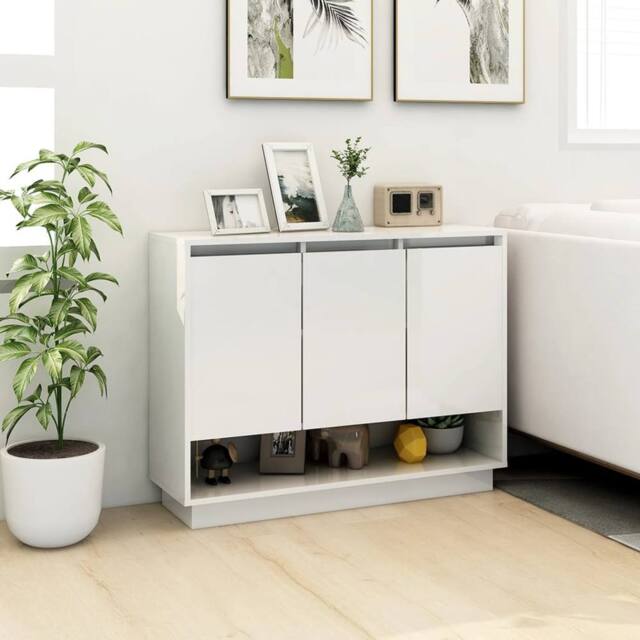 Berkfield Home Sideboard White 97x31x75 cm Engineered Wood - Size: 97 x 31 x 75 cm - image 1