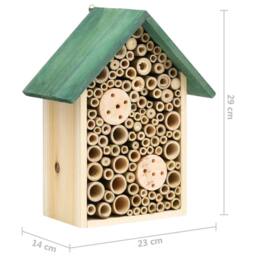 Berkfield Home Insect Hotels 2 pcs 23x14x29 cm Solid Firwood in Brown - Size: 23 x 14 x 29 cm - thumbnail 7
