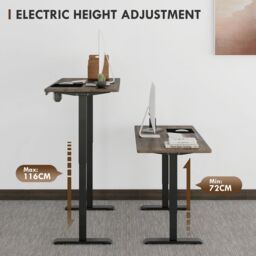 VINSETTO Height Adjustable Electric Standing Desk Stand Up Desk for Home Office in Black - thumbnail 4