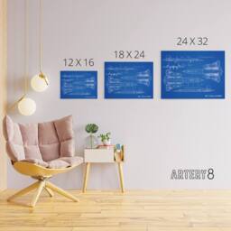 "Artery8 SR 71 Blackbird Habu US Aircraft Spy Canvas Wall Art Print in Blue - Size: W24"" x H32""" - thumbnail 4