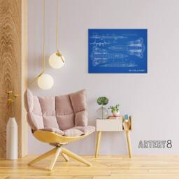 "Artery8 SR 71 Blackbird Habu US Aircraft Spy Canvas Wall Art Print in Blue - Size: W24"" x H32""" - thumbnail 3
