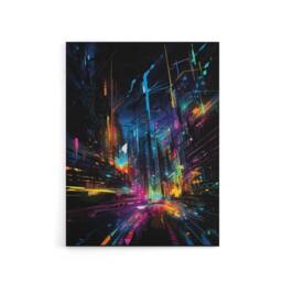 "Artery8 Abstract Cityscape New York City At Night Canvas Wall Art Print - Size: W18"" x H24""" - thumbnail 1