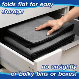 Harbour Housewares Clothes Storage Bags with Lid - 95 Litre - Grey - Pack of 5 - thumbnail 5