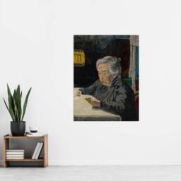 "Artery8 Old Lady Reading Grandmother Portrait Kubincan Wall Art Poster Print - Size: W18"" x H24""" - thumbnail 4