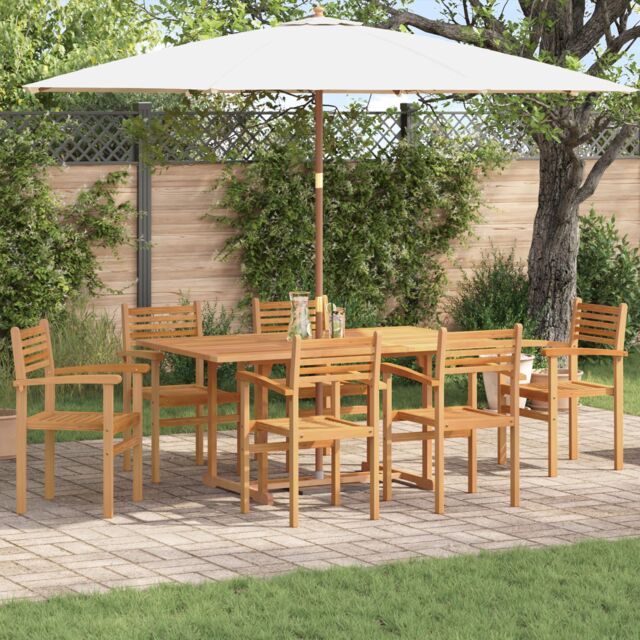 Berkfield Home Garden Stacking Chairs 6 pcs Brown 55.5 x 55.5 x 90 cm - image 1