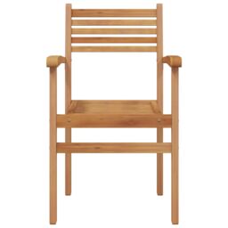 Berkfield Home Garden Stacking Chairs 6 pcs Brown 55.5 x 55.5 x 90 cm - thumbnail 5