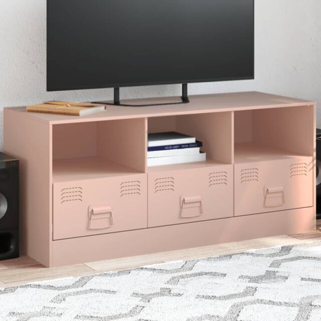 Berkfield Home TV Cabinet Pink 99x39x44 cm Steel - Size: 99 x 39 x 44 cm - image 1