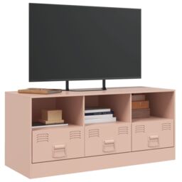 Berkfield Home TV Cabinet Pink 99x39x44 cm Steel - Size: 99 x 39 x 44 cm - thumbnail 4