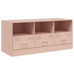 Berkfield Home TV Cabinet Pink 99x39x44 cm Steel - Size: 99 x 39 x 44 cm - thumbnail 2