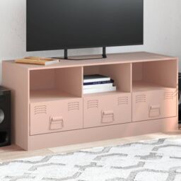 Berkfield Home TV Cabinet Pink 99x39x44 cm Steel - Size: 99 x 39 x 44 cm