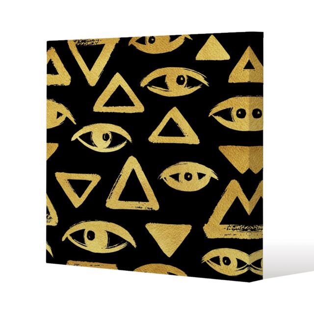 Benjamin Tate Design Eyes & Pyramids (Canvas Print) / 114 x 114 x 4cm in Natural - Size: 114 x 114 x 4 cm - image 1