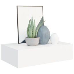 Berkfield Home Wall-mounted Drawer Shelves 2 pcs White 40x23.5x10 cm MDF - thumbnail 3