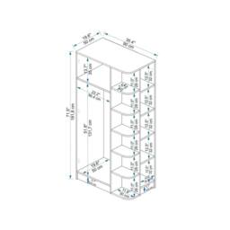 Destina Home Luses Corner Wardrobe Closet with Shelves & Hanging Rail, Right Side in Beige - Size: 3 Pack - thumbnail 7