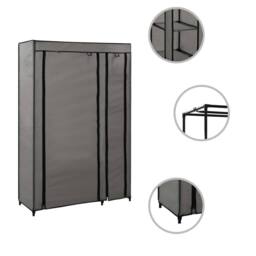 Berkfield Home Folding Wardrobe Grey 110x45x175 cm Fabric - Size: 110 x 45 x 175 cm - thumbnail 2