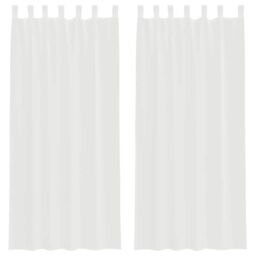 Berkfield Home Voile Curtains with Loops 2 pcs White 140x225 cm - thumbnail 2