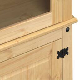 Berkfield Home Glass Display Cabinet Corona 103.5x42x180 cm Solid Wood Pine in Light Tan - thumbnail 7