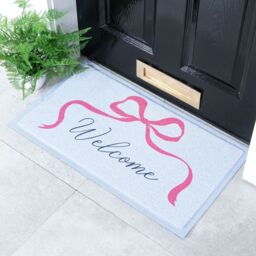 Artsy Mats Welcome Bow Indoor Outdoor Doormat (70 x 40cm) in Blue - Size: 40 cm x 70 cm - thumbnail 2