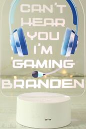 Personalised Memento Company Men's Blue Gaming LED Colour Changing Light in Clear - thumbnail 3
