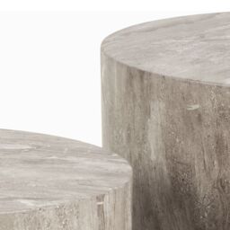 Furniture To Go Dice Round Coffee Table Set in Grey Marble - thumbnail 6