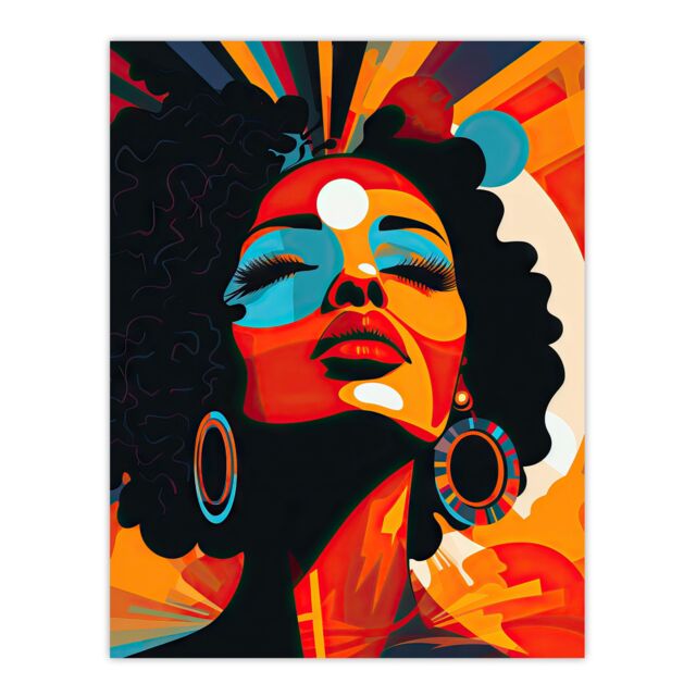 "Artery8 Modern African Art Multi-Coloured Bright Bold Abstract Extra Large XL Unframed Wall Art Poster Print - Size: W24"" x H32""" - image 1