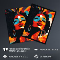 "Artery8 Modern African Art Multi-Coloured Bright Bold Abstract Extra Large XL Unframed Wall Art Poster Print - Size: W24"" x H32""" - thumbnail 2