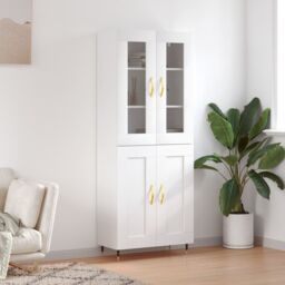Berkfield Home Highboard White 69.5x34x180 cm Engineered Wood - thumbnail 1