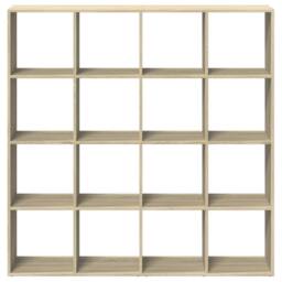 Berkfield Home Book Cabinet Sonoma Oak 137.5x29x137.5 cm Engineered Wood in Light Tan - thumbnail 5