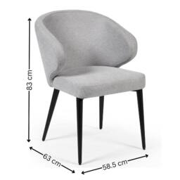 Cheshire Ainsworth Elegant Light Grey Fabric Dining Chairs - Set of 2 - thumbnail 5