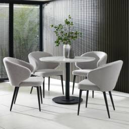 Cheshire Ainsworth Elegant Light Grey Fabric Dining Chairs - Set of 2 - thumbnail 6