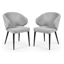 Cheshire Ainsworth Elegant Light Grey Fabric Dining Chairs - Set of 2 - thumbnail 1