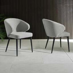 Cheshire Ainsworth Elegant Light Grey Fabric Dining Chairs - Set of 2 - thumbnail 4
