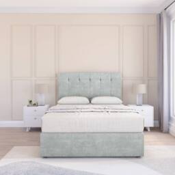 "Sloomy Cambridge Naples Divan Set 4 Drawers - 54"" Headboard-12"" Footboard in Silver - Size: Small Double" - thumbnail 1
