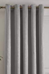 Fusion 'Strata' Dim out woven Eyelet Single Panel Door Curtain in Silver - Size: 168 cm width x 214 cm drop - thumbnail 2