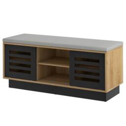 KORVIXA Wooden Shoe Bench Organizer Stool Shoe Storage Cabinet in Grey - Size: 100 cm x 100 cm