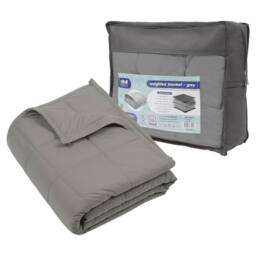 Harbour Housewares Weighted Blanket with Storage Bag - 4kg Breathable Soft Bed Cover in Grey