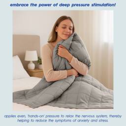 Harbour Housewares Weighted Blanket with Storage Bag - 125 x 150cm - 4kg in Grey - Size: 125 x 150 cm - thumbnail 2