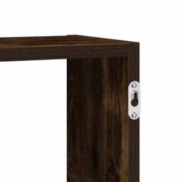 Berkfield Home Wall Cube Shelf 5 Compartments Smoked Oak Engineered Wood in Brown - thumbnail 8